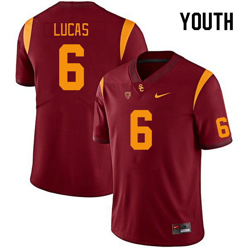 Youth #6 Anthony Lucas USC Trojans College Football Jerseys Stitched Sale-Cardinal - Click Image to Close